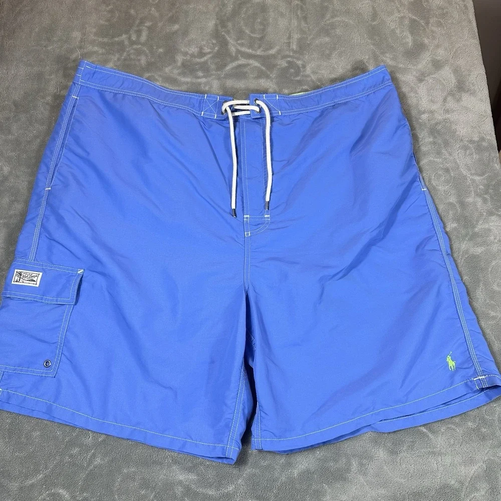 Polo Ralph Lauren Swim Trunks Briefs Shorts Blue 4XB 4X Big Tall Mesh Lined Logo
